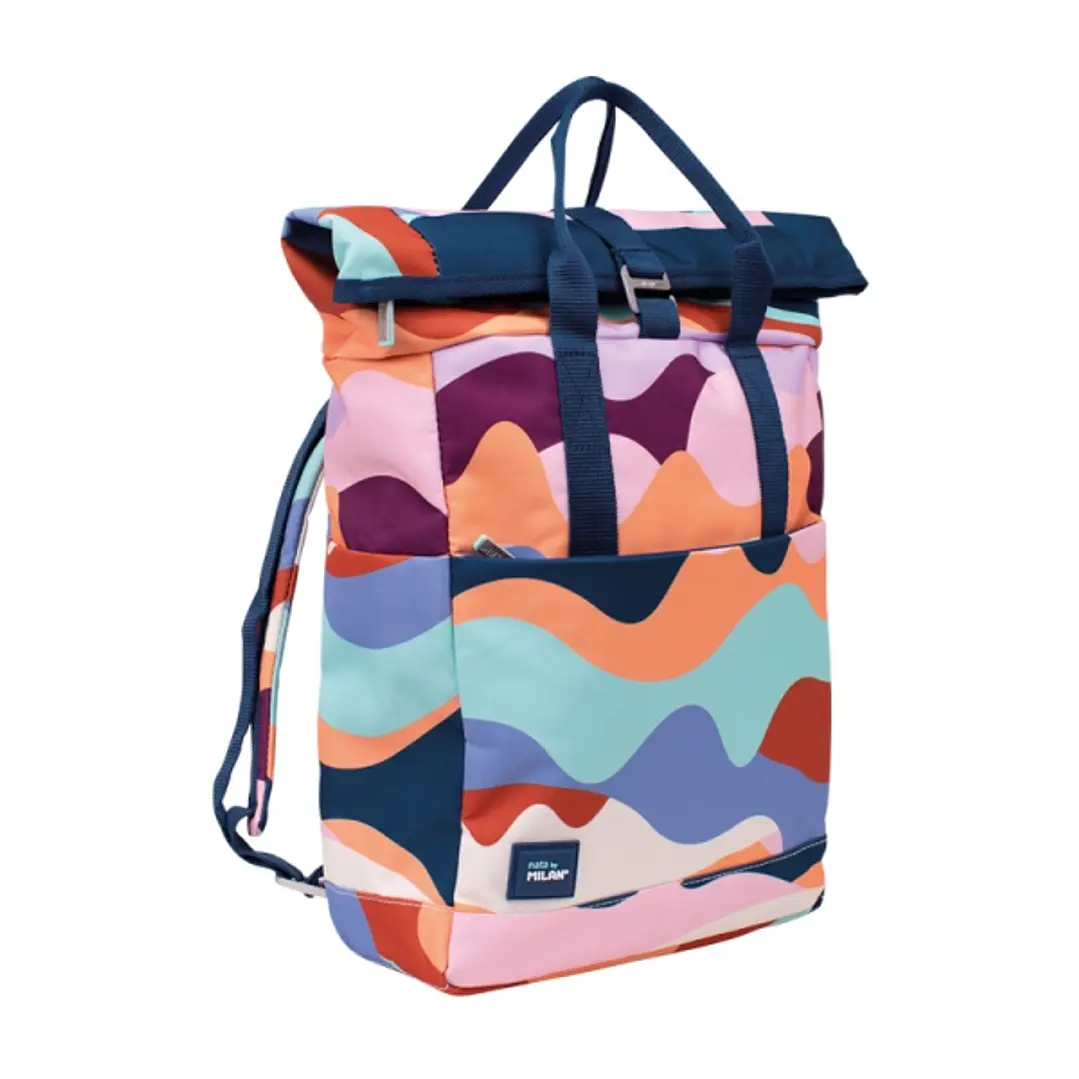 Milan The Fun Mochila Urbana 10L - Cierre Superior Enrollable - 2 Bolsillos Laterales - Bolsillo Trasero Acolchado - Asas Regulables - 42x29x11cm - Mu 1