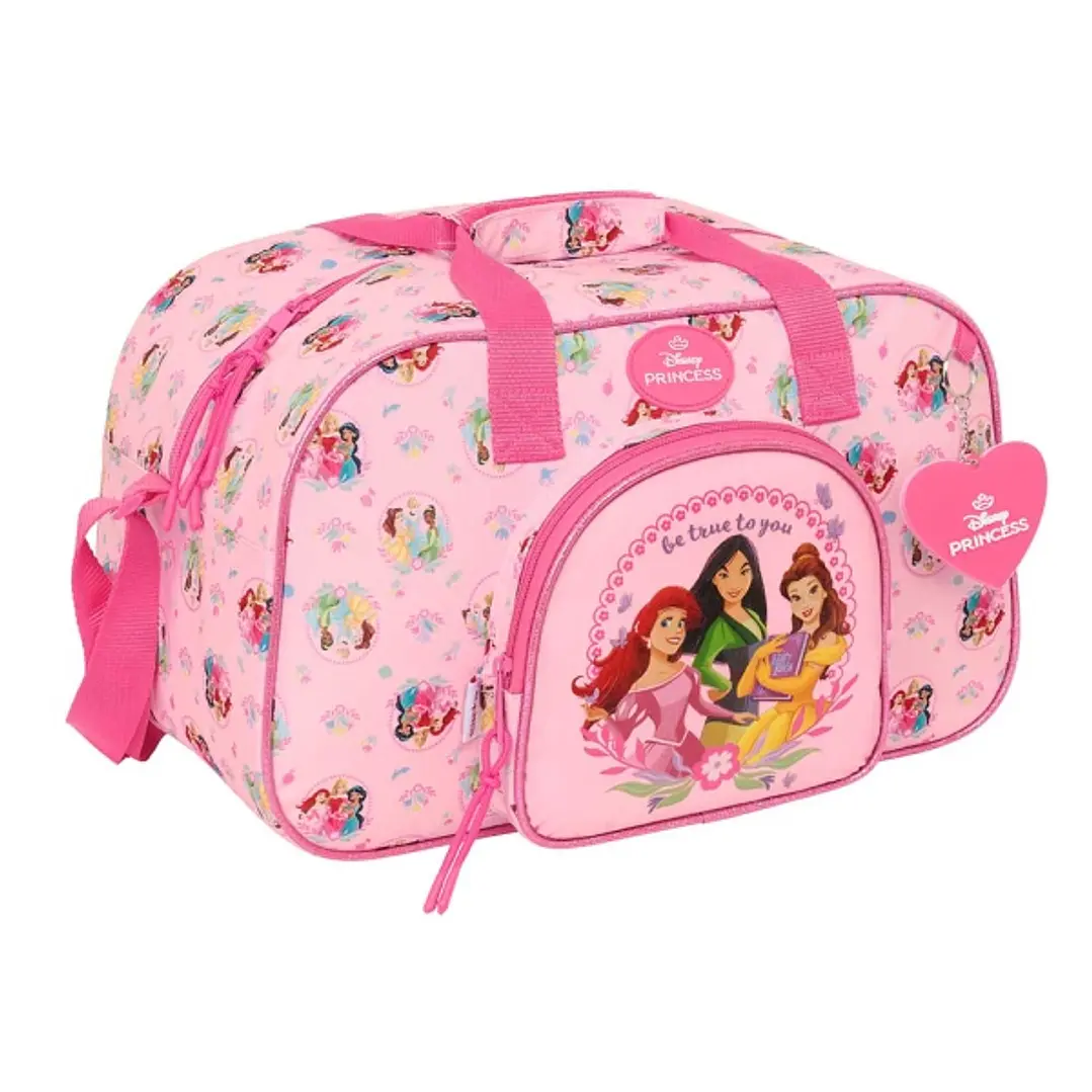 Safta Princesas Disney Bolsa de Deporte - Bolsillo Frontal - Bandolera Ajustable - Asa Forrada - Doble Tirador Cremallera - Tacos Proteccion Base - Fo 1