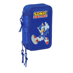 Safta Sonic Plumier de 3 Pisos - 37 Piezas - 1.3L - Goma - Lapiz - Boligrafos - Sacapuntas - Reglas - 16 Colores - 14 Rotuladores - 125x55x195mm - Col