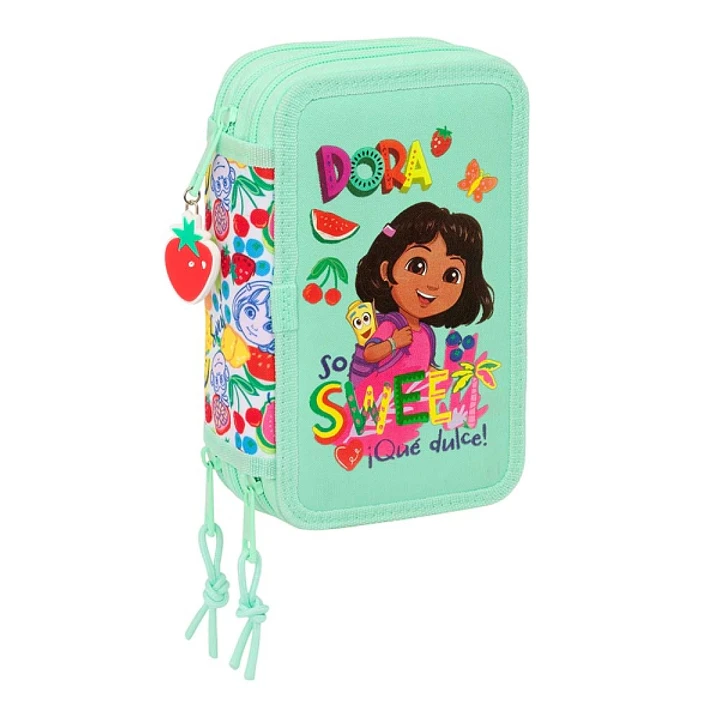 Safta Dora Plumier de 3 Pisos - 37 Piezas - 1.3L - Goma - Lapiz - Boligrafos - Sacapuntas - Reglas - 16 Colores - 14 Rotuladores - 125x55x195mm - Colo 1