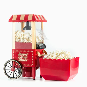 Innovagoods Sweet & Pop Times Palomitera de Aire Caliente - Potencia 1200W - Estilo Vintage - Cocina sin Aceite - Incluye Medidor - Color Rojo