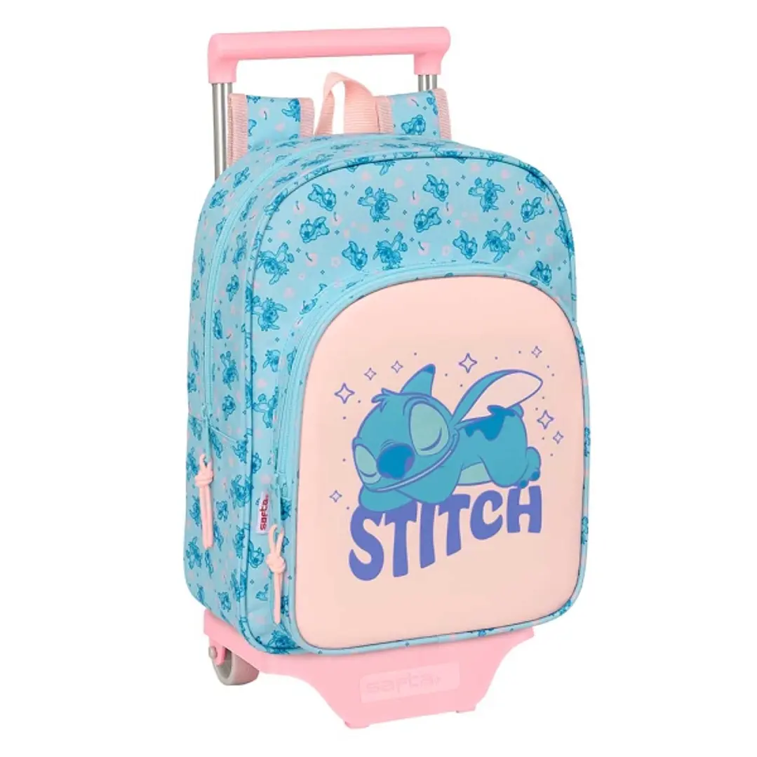 Safta Stitch Ohana Mochila con Carro - Portabotellas - Hombreras Acolchadas - Bolsillo Frontal - Asa Superior - Mochila Extraible - Material Resistent 1