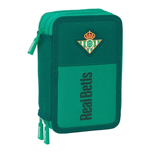 Safta Real Betis Balompie Plumier de 3 Pisos - 37 Piezas - 1.3L - Goma - Lapiz - Boligrafos - Sacapuntas - Reglas - 16 Colores - 14 Rotuladores - 125x