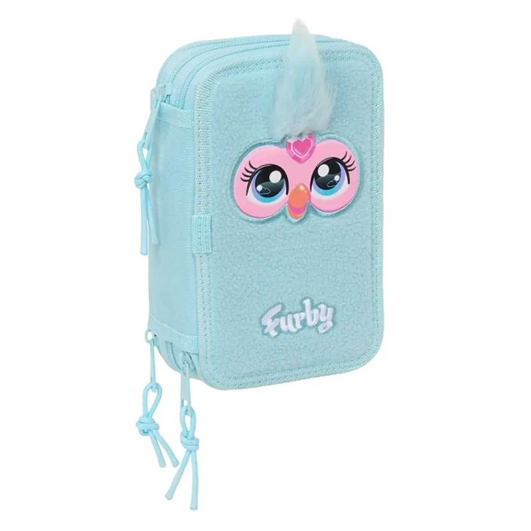 Safta Furby Plumier de 3 Pisos - 37 Piezas - 1.3L - Goma - Lapiz - Boligrafos - Sacapuntas - Reglas - 16 Colores - 14 Rotuladores - 125x55x195mm - Col 1