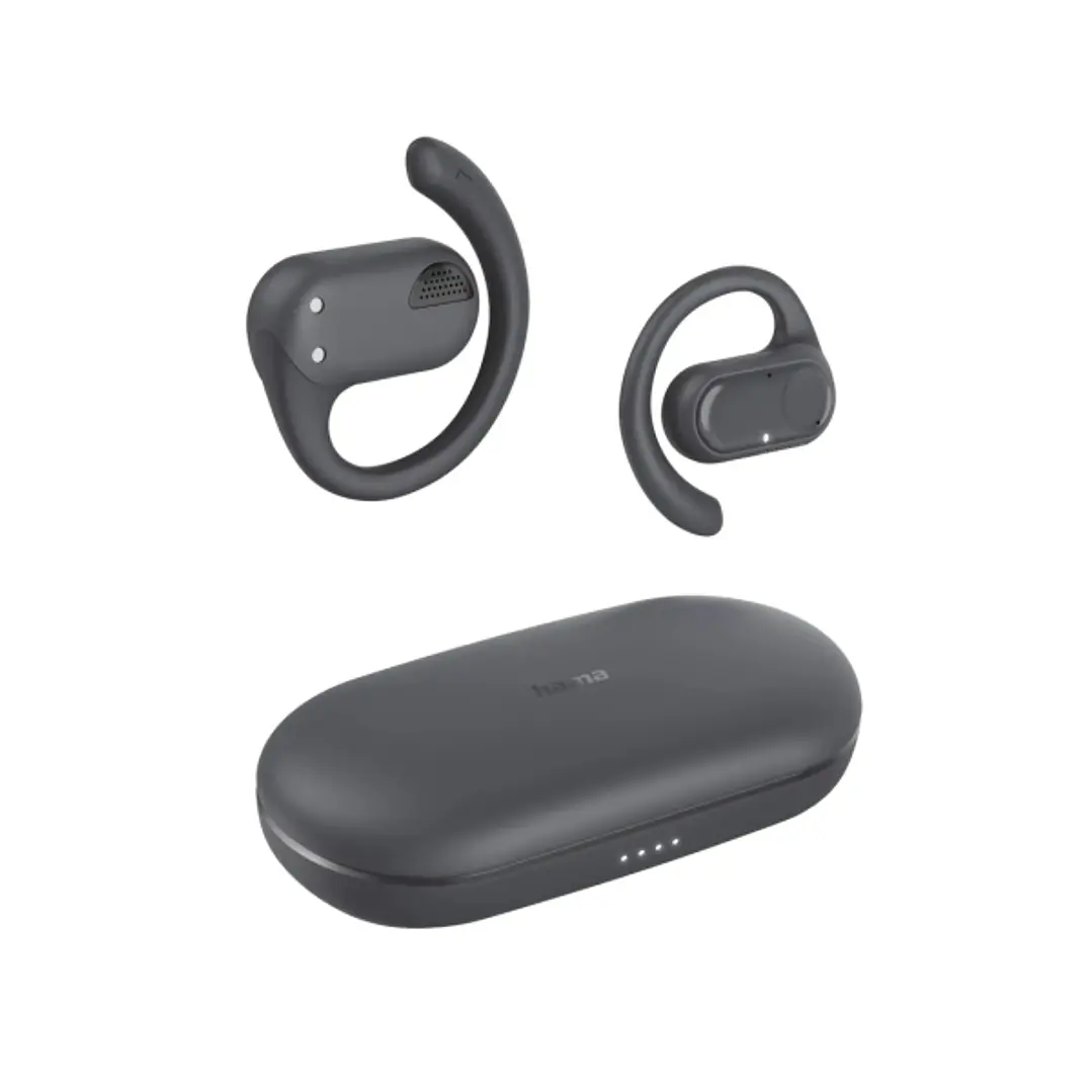 Hama Spirit Open Auriculares Inalambricos con Microfono Omnidireccional - Bluetooth - Rango 10m - IPX4 - Pantalla LED - Carga por USB-C - Color Negro 1