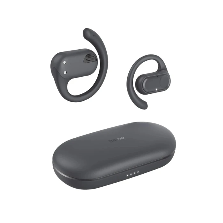 Hama Spirit Open Auriculares Inalambricos con Microfono Omnidireccional - Bluetooth - Rango 10m - IPX4 - Pantalla LED - Carga por USB-C - Color Negro 1
