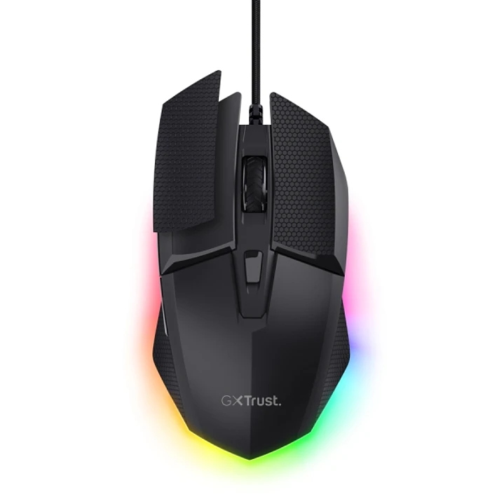 Trust GXT 121 Felox+ Raton Gaming con 6 Botones - Ajustable hasta 10.000dpi - Luz LED RGB - Almohadillas Antideslizantes - 42x70x131mm - Color Negro 1