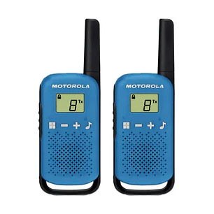Motorola T42 Pack 2 Walkie Talkies - 16 Canales PMR446 - Alcance hasta 4Km - Autonomia hasta 18h - Color Azul