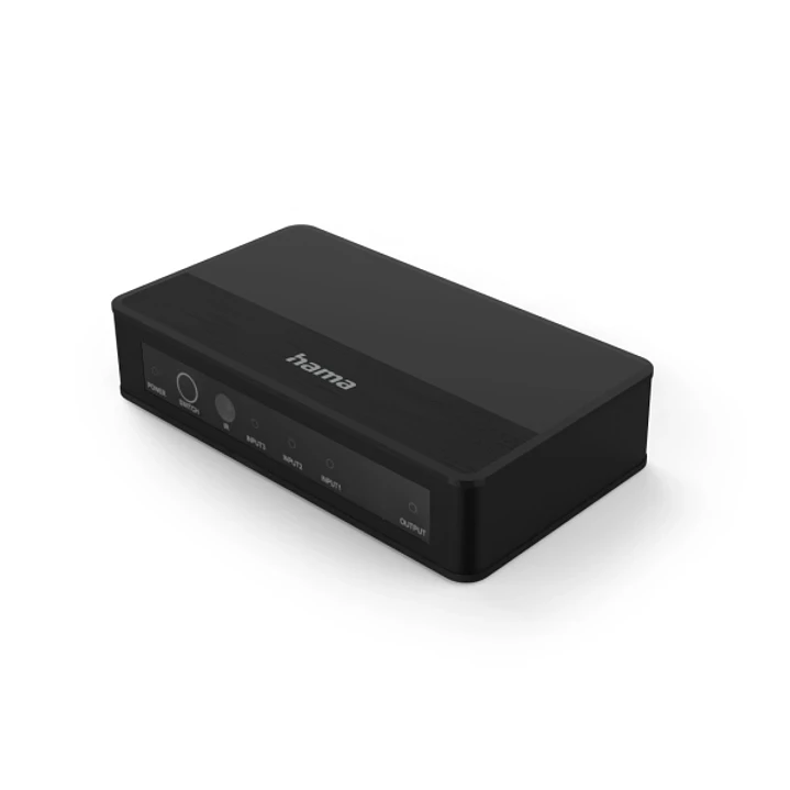 Hama Essential Conmutador HDMI 4K - Mando a Distancia - 3 Entradas - 1 Salida - 13x1.5x5.5cm - Color Negro 1