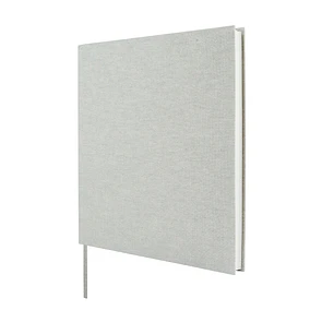 Finocam Jazz Libro de Visitas para Firmar - 80 Hojas - 250X250mm - Papel Marfil de 120g/m2 - Cubierta de Tejido de Encuadernacion - Color Gris