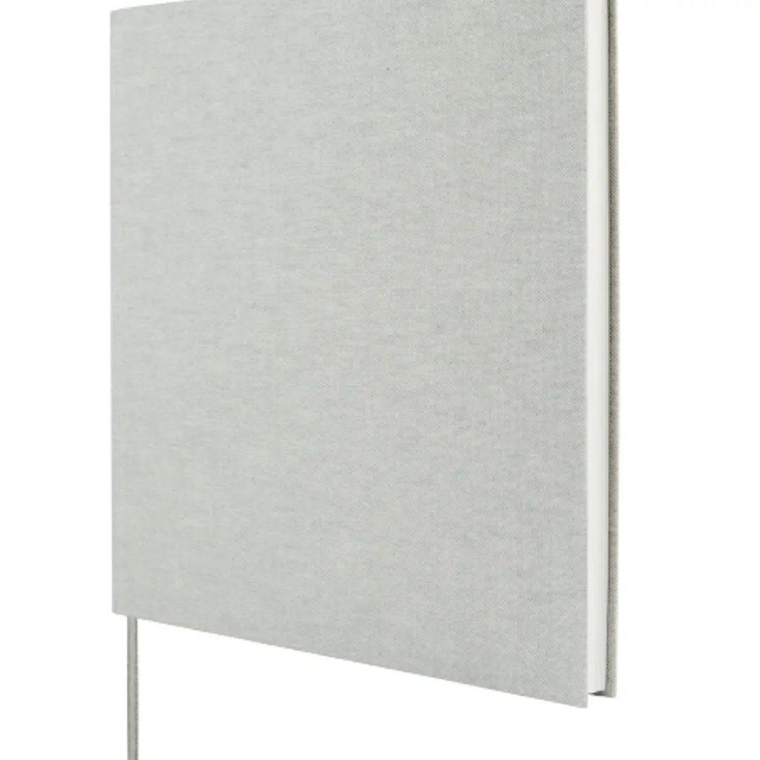 Finocam Jazz Libro de Visitas para Firmar - 80 Hojas - 250X250mm - Papel Marfil de 120g/m2 - Cubierta de Tejido de Encuadernacion - Color Gris 1