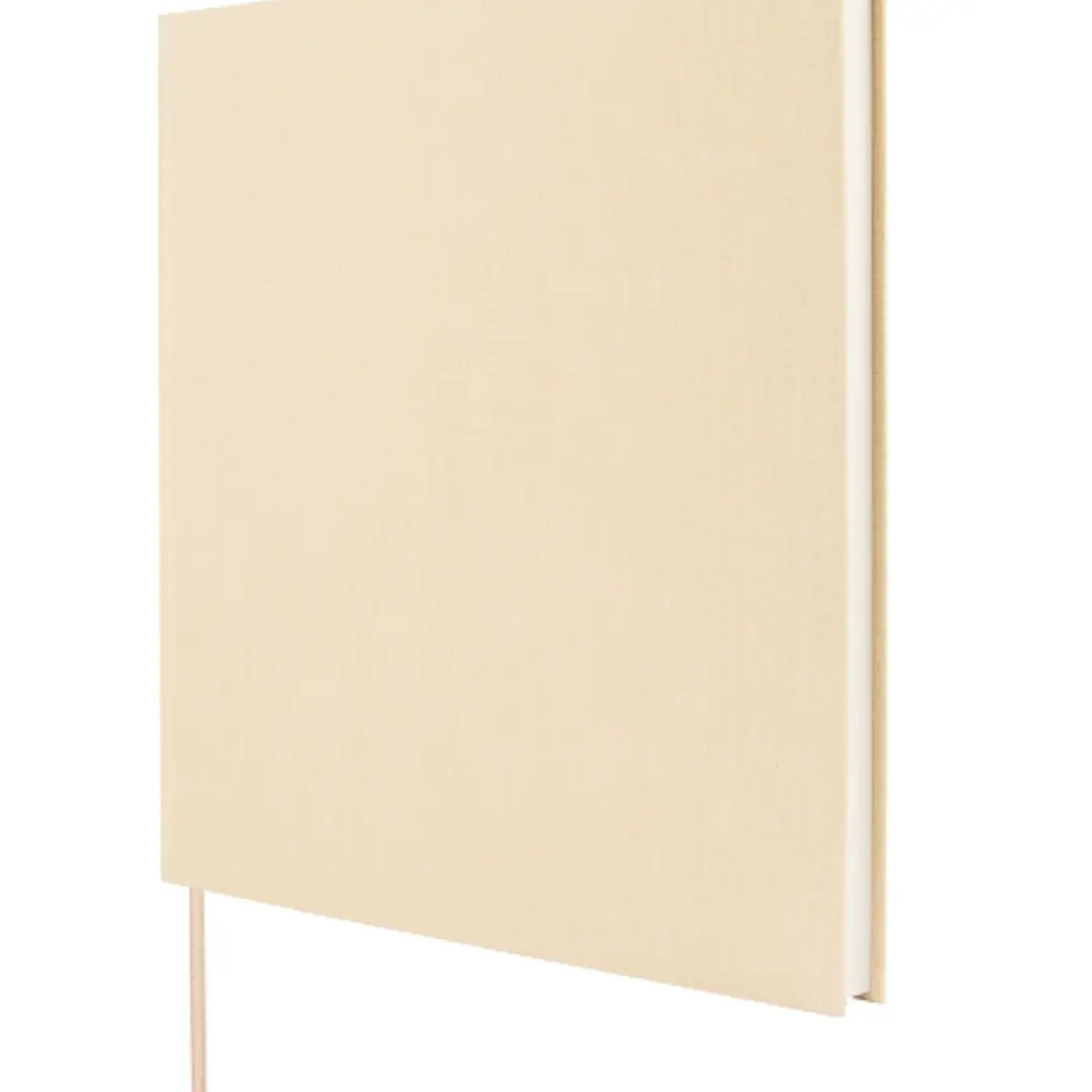 Finocam Jazz Libro de Visitas para Firmar - 80 Hojas - 250X250mm - Papel Marfil de 120g/m2 - Cubierta de Tejido de Encuadernacion - Color Crema 1