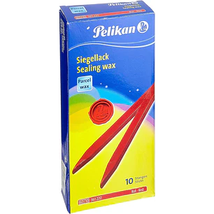 Pelikan Lacre Pack de 10 Barras de Lacre para Paquetes - Ideal para Sellar Paquetes de Forma Segura - Color Rojo