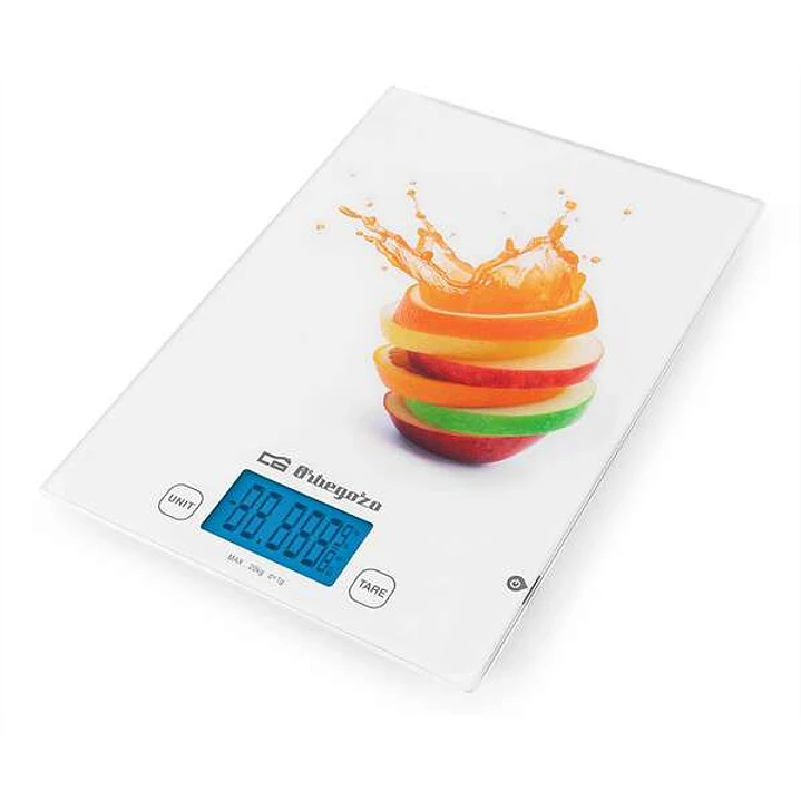 Orbegozo PC 2025 Peso de Cocina Electronico - Precision y Comodidad en tus Recetas - Pesa hasta 20kg - Pantalla LCD de 5 Digitos - Funcion Tara - Conv 1