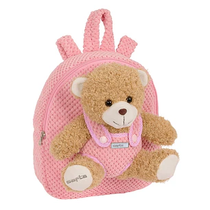 Safta Mochila Preescolar con Osito - Cremallera - Osito Extraible - Hombreras Acolchadas - Asa Superior - 4.65L - Material Duradero - 230x75x270mm - C