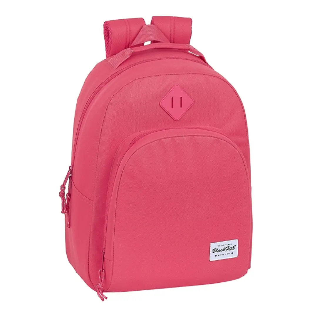 Safta Blackfit8 Fresa Mochila Adaptable a Carro - Tirador Doble - Bolsillo Frontal - Hombreras Ergonomicas - Espalda Acolchada - Asa Forrada - 20.1L - 1