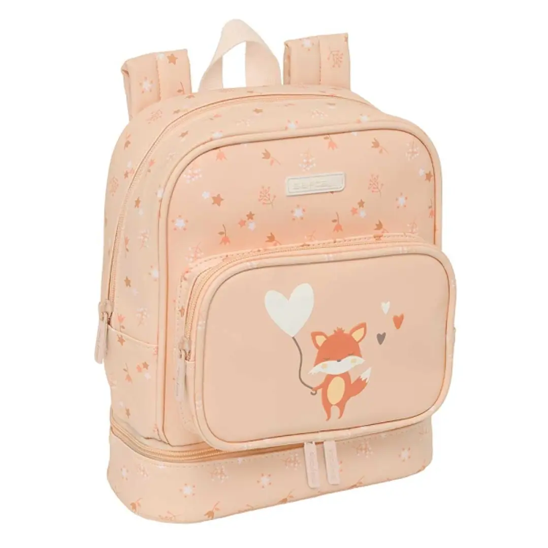 Safta Flores Mochila Guarderia - Isotermica - Tarjeta de Identificacion - Asa de Mano Superior - Compatible con Carrito - 7.25L - 220x100x270mm - Colo 1