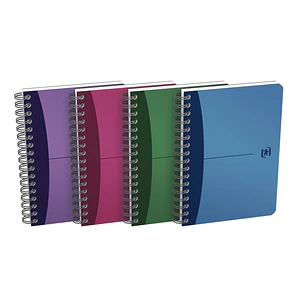 Oxford Office Urban Mix A6 Cuaderno A6 Espiral 90 Hojas Cuadricula 5x5mm - Tapa de Plastico Opaco - Colores Surtidos