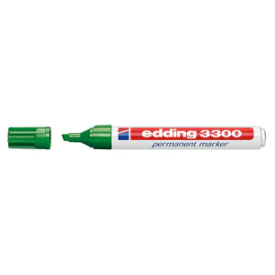 Edding 3300 Rotulador Permanente - Punta Biselada - Trazo entre 1 y 5 mm. - Tinta Casi Inodora - Secado Rapido - Color Verde