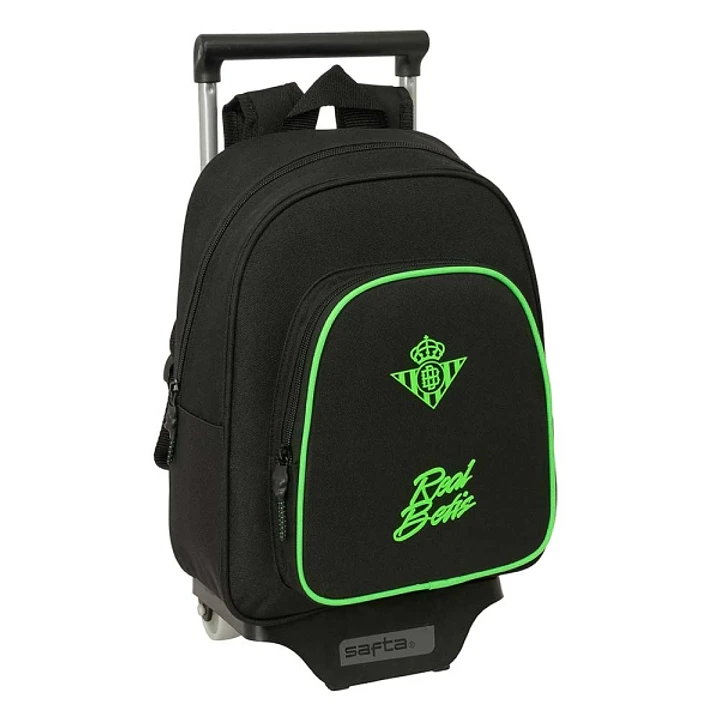 Safta Real Betis Balompie Mochila con Carro - Extraible - Portabotellas - Bolsillo Frontal - Asa de Mano - 28x34x10cm - Color Negro y Verde 1
