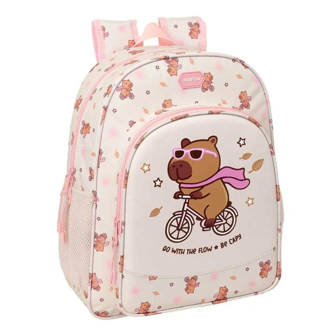 Safta Capibara Mochila - 15L - Adaptable a Carro - Bolsillo Frontal - Portabotellas - Cremallera con Doble Tirador - Asa de Mano - Hombreras y Espalda 1