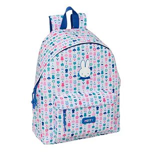 Safta Miffy Bunny Mochila - Bolsillo Frontal - Espalda Acolchada - Hombreras Ergonomicas - Cremallera con Doble Tirador - Asa de Mano - 33x42x15cm - C