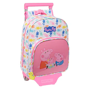 Safta Peppa Pig Baby Pig Mochila con Carro - Portabotellas - Hombreras Acolchadas - Asa Superior - Mochila Extraible - Material Resistente - 10L - 26x