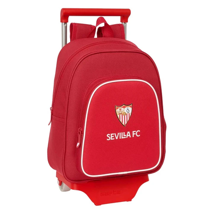 Safta Sevilla FC Mochila con Carro - Portabotellas - Hombreras Ergonomicas - Bolsillo Frontal - Asa Superior de Transporte - Extraible - Resistente al 1