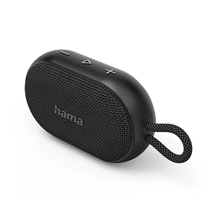 Hama Altavoz Portatil con Asa - Potencia 6W - Bluetooth - Autonomia hasta 12H - USB-C - Bateria 1200mAh - Rango 10m - IPX7 - 12.2x7.3x4cm - Color Negr