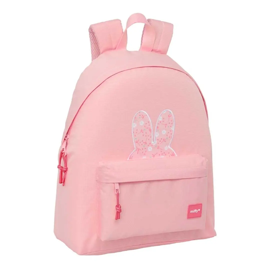 Safta Miffy Flores Mochila - Bolsillo Frontal - Hombreras Acolchadas - Espalda Acolchada - Doble Tirador - Asa Superior - 20.8L - 330x150x420mm - Colo 1
