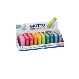 Giotto Happy Gomma Goma de Borrar - Forma de Lapiz - Para Borrar Grafito - Colores Fluo Surtidos