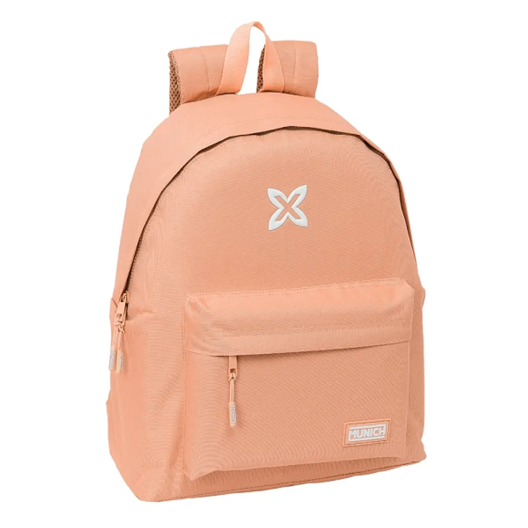 Safta Munich Basicos Peach Mochila - Bolsillo Frontal - Hombreras Acolchadas - Doble Tirador en Cremallera - Asa Superior - 20.8L - 330x150x420mm - Co 1