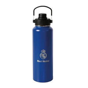 Safta Real Madrid Botella Isotermica - Capacidad 1.2L - Pajita Interior - Revestimiento Interior de Cobre - Tapa Antifugas - 12h Caliente - 24h Frio -