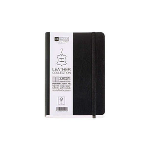 Miquel Rius Leather 1839 Cuaderno Flexible 8º 300 Hojas con Indice - Cubiertas de Piel Reciclada - Cuadricula 5x5mm - Cierre con Goma Elastica - Color