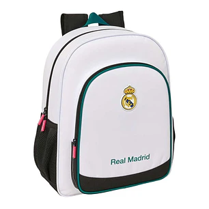Safta Real Madrid Equipacion 26/27 Mochila - 15L - Adaptable a Carro - Bolsillo Frontal - Portabotellas - Cremallera - Doble Tirador - Asa de Mano - E
