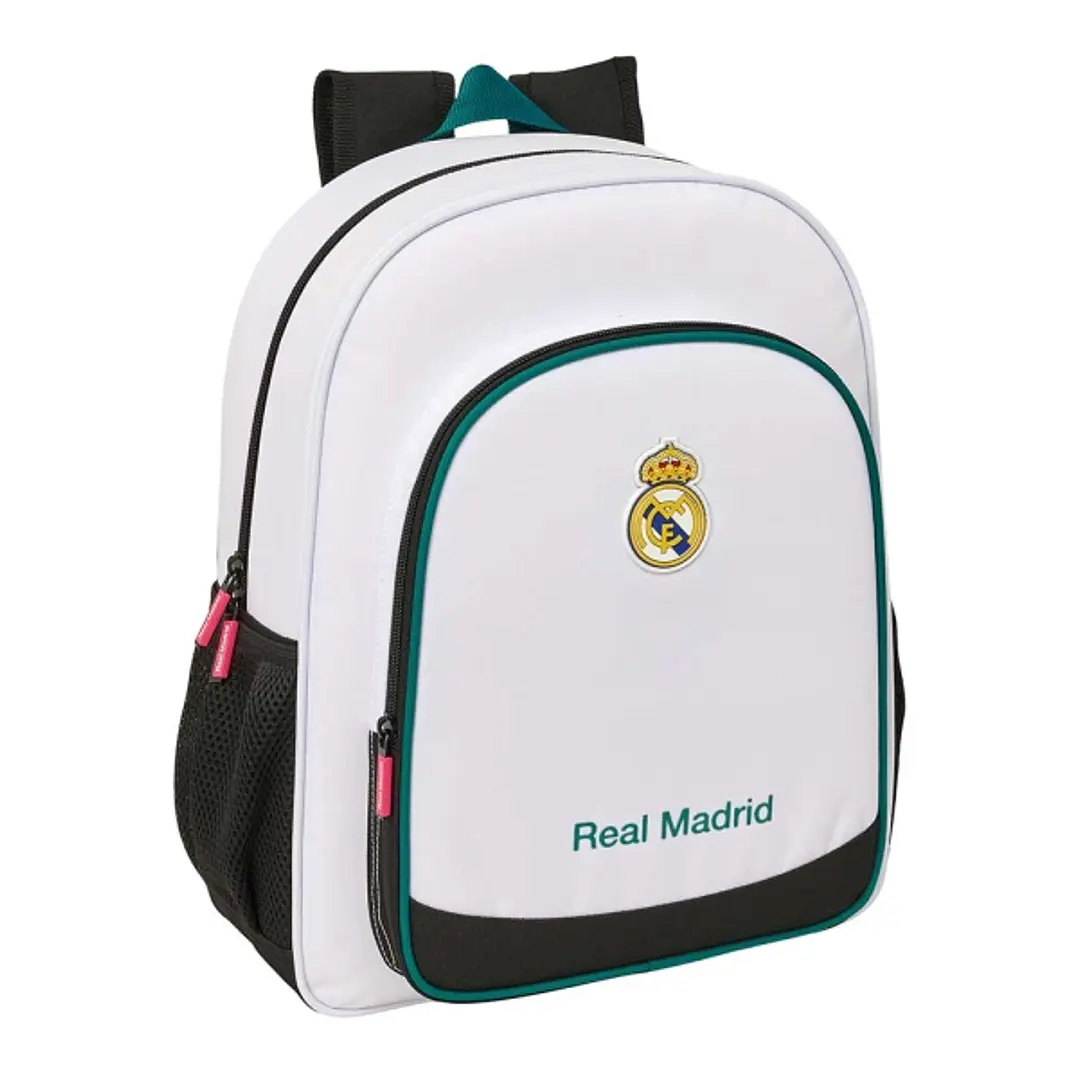 Safta Real Madrid Equipacion 26/27 Mochila - 15L - Adaptable a Carro - Bolsillo Frontal - Portabotellas - Cremallera - Doble Tirador - Asa de Mano - E 1