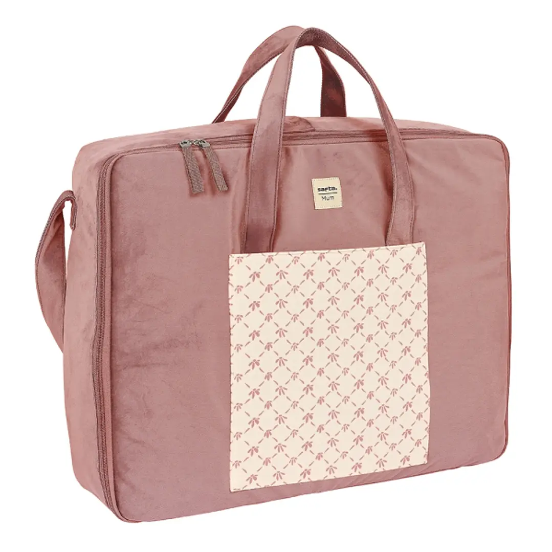 Safta Marsala Maleta de Bebe de 28L - Cremallera Doble - Interior Acolchado - Multiples Bolsillos - Bandolera Ajustable - Asas de Mano - 500x140x400mm 1