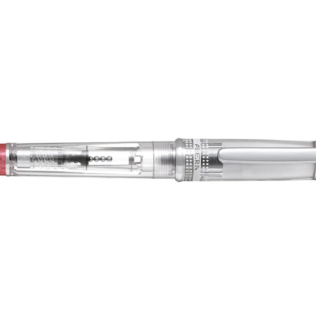 Pilot Prera Pluma Estilografica - Cuerpo Transparente - Incluye Convertidor y Cartucho de Tinta - Color Rojo 1