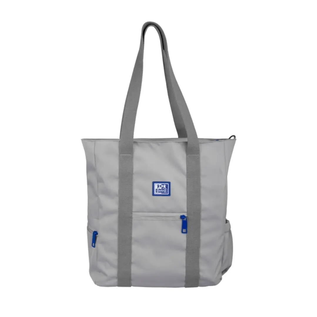Oxford B-Ready Tote Bag Bolso de Tela Ecologica - Poliester Reciclado RPET - Asa Larga para Bandolera - Color Gris 1