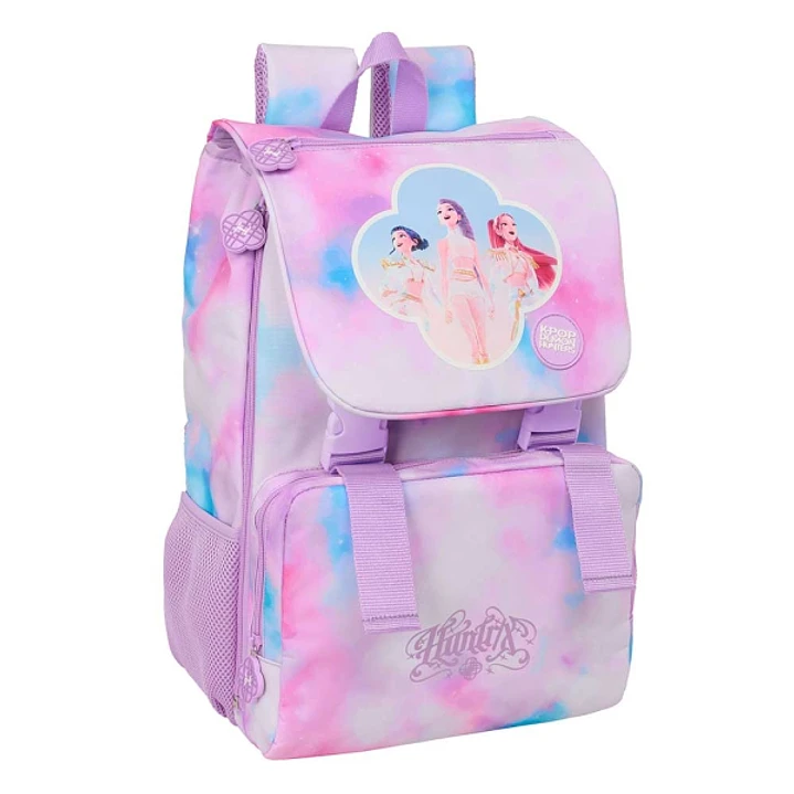 Safta K-Pop Demon Hunters Artist Mochila Extensible - Solapa - Cierre con Cordon - Portabotellas - Bolsillo Frontal - Detalles Reflectantes - Rejilla  1