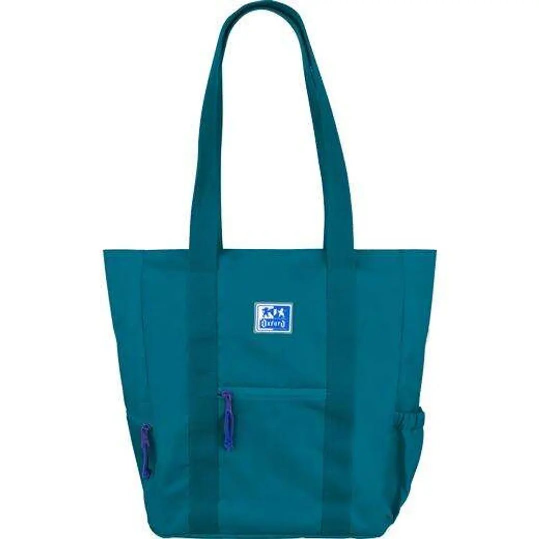 Oxford Tote B-Trendy Bolso de Mano - Bolsillo Frontal y Laterales - Compartimento para Portatil/Tablet - Cierre de Cremallera - Tamaño 34x31x12cm - Co 1