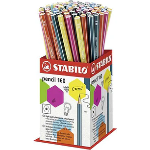 Stabilo Pencil 160 Expositor de 72 Lapices Hexagonales - Mina HB Robusta de 2.2mm - Diseño Moderno
