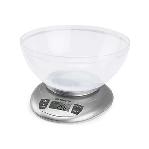 Orbegozo PC 2017 Bascula de Cocina Digital - Precision y Versatilidad en tus Recetas - Capacidad 3.5kg - BOL Transparente - Funcion Tara - Indicador d