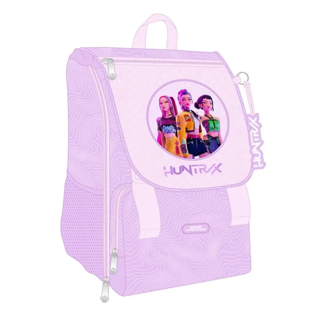 Safta K-Pop Demon Hunters Iconic Mochila Extensible - Solapa - Cierre con Cordon - Portabotellas - Bolsillo Frontal - Detalles Reflectantes - Rejilla  1