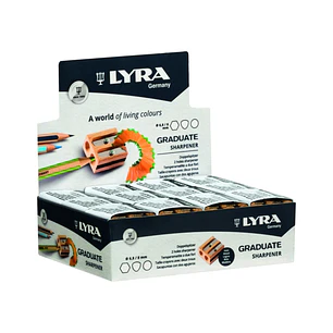 Lyra Graduate Sacapuntas Doble de Madera - Lapices hasta 8mm - Cuchilla de Alta Calidad