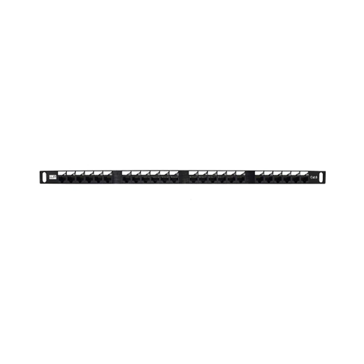 WP Patch Panel de 24 Puertos RJ45 CAT6 UTP - 0.5U IDC de Alta Densidad - Color Negro 1