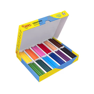 Jovi Large Easy Grip Caja de 300 Ceras Plasticas Hexagonales - Uso en Papel y Cartulina - No Manchan - No Ruedan - Ideal para Escuelas Infantiles - Co