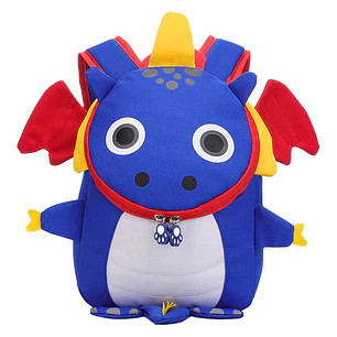 Dohe Mochila Infantil Modelo Dragon Azul - Compartimento con Cierre de Cremalleras - Bolsillo Interior Acolchado - Tirantes Reforzados - Asa Superior 