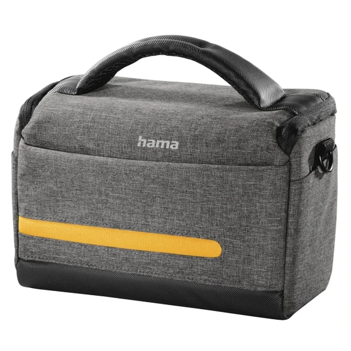 Hama Terra Funda para Camara - Poliester Reciclado - Adaptable a Maleta - Compartimento Separado para Objetivo - Asa de Mano - 23x9.5x14cm - Color Gri 1