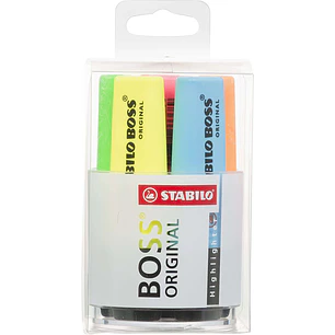 Stabilo Boss 70 Pack de 6 Marcadores Fluorescentes - Practico Cubilete de Escritorio - Trazo entre 2 y 5mm - Recargable - Tinta con Base de Agua - Col